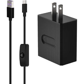 UCTRONICS لمصدر الطاقة Raspberry Pi 4 مع مفتاح، محول شاحن USB من النوع C 5 فولت 3 أمبير مع كابل تشغيل/إيقاف بطول 3.3 قدم، أسود in Kuwait