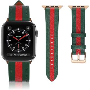 VAKS متوافق مع Apple Watch Ultra Leather Band 38mm 40mm 41mm 42mm 44mm 45mm 49mm للنساء والرجال، حزام بديل لسوار المعصم من الجلد الطبيعي لسلسلة iWatch Series Ultra/SE2/8/7/6/5/4/3/2/1/SE