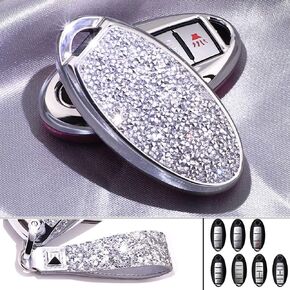 Royalfox(TM) 3 4 5 6 Buttons 3D bling keyless entry remote smart Key Fob case Cover for Nissan Murano Pathfinder Titan Maxima Sylphy Lannia Livina NV200 Tiida Teana Qashqai Sunny (pink)