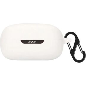 Silicone Case for JBL Live Pro TWS 2 / JBL Live Pro+ TWS, Shockproof Protective Earbuds Cover with Carabiner Accessories(Black) in Saudi Arabia