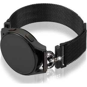 HAYONLIY Magnetic Bands Compatible for Samsung Galaxy Watch 6/5/4 40mm 44mm, 5 Pro, Watch 4/6 Classic 42mm 46mm 43mm 47mm, 20mm Mesh Stainless Steel Bling Strap, Dressy Replacement Wristband for Women