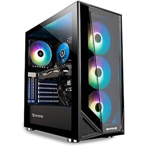 iBUYPOWER Pro Gaming PC Computer Desktop Trace 4 MR 182A (Ryzen 5 3600 3.6 جيجا هرتز، AMD RX 560 2 جيجا، 8 جيجا DDR4 RAM، 240 جيجا SSD، WiFi جاهز، Windows 10 Home) in Kuwait
