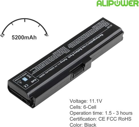 ALIPOWER بطارية كمبيوتر محمول بديلة لتوشيبا PA3817U-1BRS PA3819U-1BRS لتوشيبا ستالايت L755 C655 L600 L675 L745 L750 L750D L755D M640 M645 in Kuwait