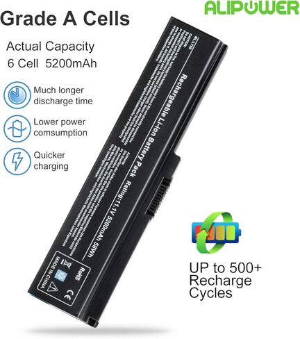 ALIPOWER بطارية كمبيوتر محمول بديلة لتوشيبا PA3817U-1BRS PA3819U-1BRS لتوشيبا ستالايت L755 C655 L600 L675 L745 L750 L750D L755D M640 M645 in Kuwait