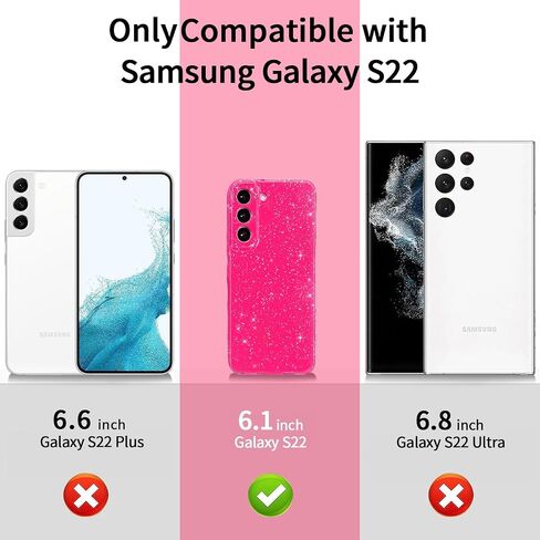 متوافق مع حافظة MINSCOSE لهاتف Samsung Galaxy S22 Ultra، لون مشرق نيون لطيف، حافظة لامعة رفيعة لامعة من السيليكون المقاوم للصدمات، حافظة هاتف ناعمة من مادة TPU للنساء والفتيات - وردي فاقع in Kuwait
