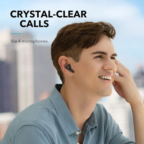 سماعات أذن Soundcore Life Note 3S True Wireless من Anker Life Note 3، صوت قوي، 4 ميكروفونات للمكالمات الواضحة، راحة فائقة، شحن لاسلكي، وقت تشغيل 35 ساعة مع شحن سريع، تطبيق للحصول على صوت مخصص in Saudi Arabia