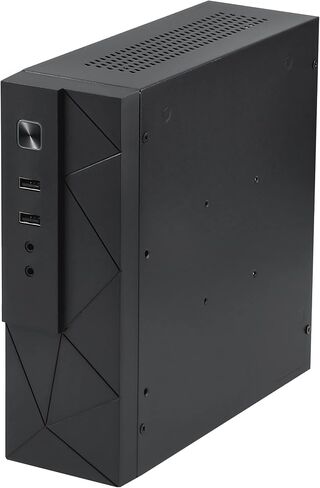 هيكل Goodisory MX01 SECC بدون مروحة Mini ITX HTPC مع فتحة محرك أقراص ثابتة مقاس 3.5 بوصة وقاعدة عمودية (أسود) in Kuwait