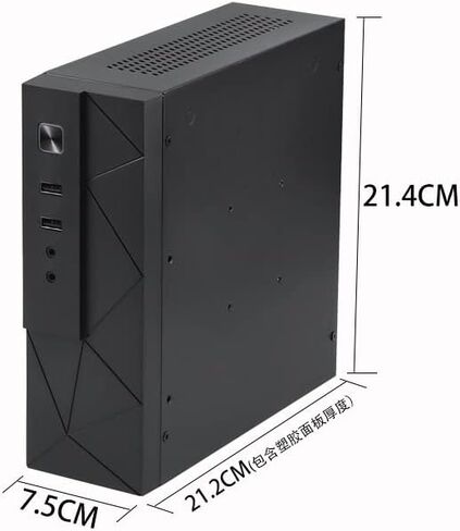 هيكل Goodisory MX01 SECC بدون مروحة Mini ITX HTPC مع فتحة محرك أقراص ثابتة مقاس 3.5 بوصة وقاعدة عمودية (أسود) in Kuwait