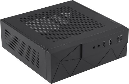هيكل Goodisory MX01 SECC بدون مروحة Mini ITX HTPC مع فتحة محرك أقراص ثابتة مقاس 3.5 بوصة وقاعدة عمودية (أسود) in Kuwait