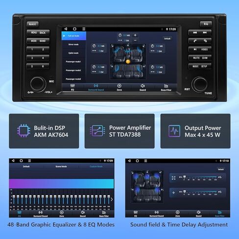 جهاز استريو السيارة أندرويد 11 من Eonon Android وCarPlay وAndroid Auto Car Stereo ، 7 بوصات راديو السيارة أحادي الدين ينطبق على BMW 5 Series 1995-2002 (E39) ، DSP مدمج، بلوتوث 5.0-R49 in Kuwait