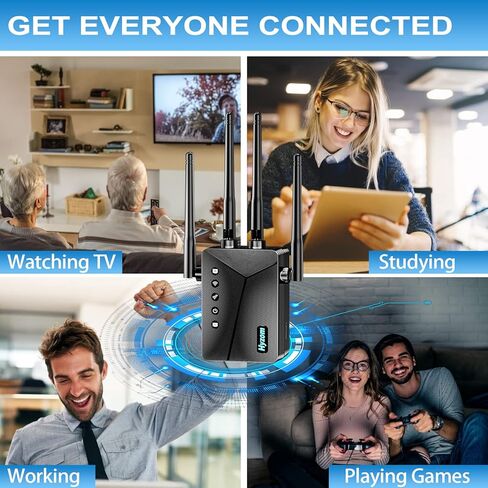 WiFi Extender Internet Booster and Signal Amplifier up to 9882 sq.ft - 4X Faster Long Range Coverage Wi-Fi Repeater for Home - with Ethernet Port & AP Mode, Support 40 Devices in Kuwait