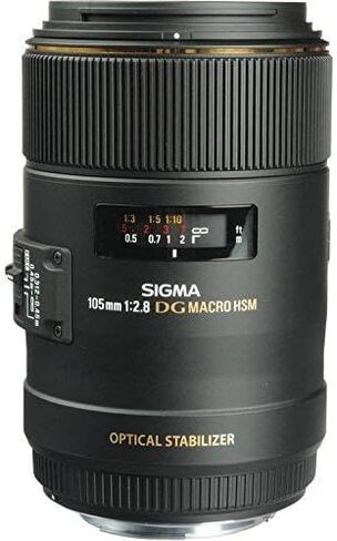 Sigma 105mm f/2.8 EX DG OS HSM Macro Lens for Canon EF Mount (Intl) Standard Bundle with 6AVE Deluxe Camera Lens Cleaning Kit in Saudi Arabia