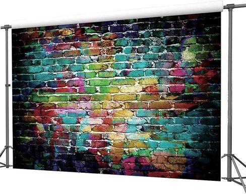 Dudaacvt Graffiti Photography Backdrop, 5x7 ft Colorful Brick Wall Vintage Cement Floor Backdrop for Studio Props Photo Background in Kuwait