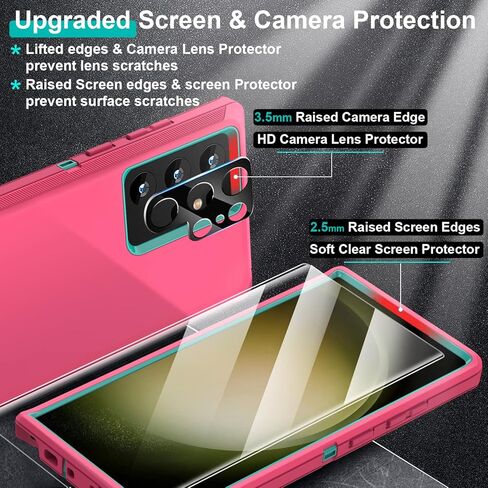 FEIYAR HOME for Samsung Galaxy S23 Ultra Case: [Military Grade Shockproof] with 2Pcs [Camera Protector + Soft Screen Protector] Heavy Duty Protection Phone Case for Galaxy S23 Ultra 5G-Black in Kuwait