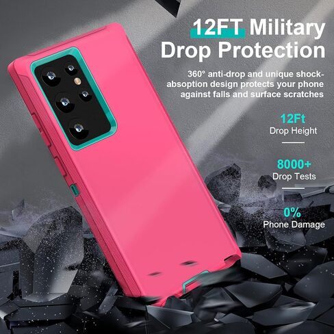 FEIYAR HOME for Samsung Galaxy S23 Ultra Case: [Military Grade Shockproof] with 2Pcs [Camera Protector + Soft Screen Protector] Heavy Duty Protection Phone Case for Galaxy S23 Ultra 5G-Black in Kuwait