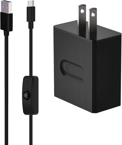 UCTRONICS لمصدر الطاقة Raspberry Pi 4 مع مفتاح، محول شاحن USB من النوع C 5 فولت 3 أمبير مع كابل تشغيل/إيقاف بطول 3.3 قدم، أسود in Kuwait