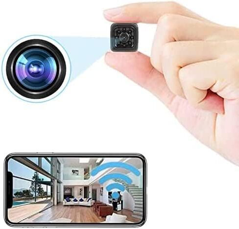 WIFI home security camera, 1080P HD wireless indoor surveillance camera with night vision function, motion detection and phone application, built-in battery, cat and dog camera for home security pets. in Kuwait