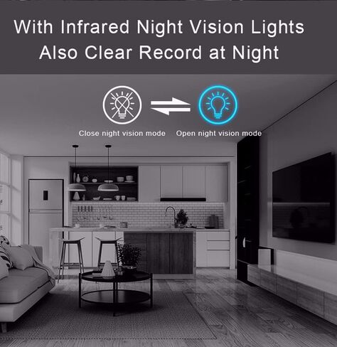 WIFI home security camera, 1080P HD wireless indoor surveillance camera with night vision function, motion detection and phone application, built-in battery, cat and dog camera for home security pets. in Kuwait