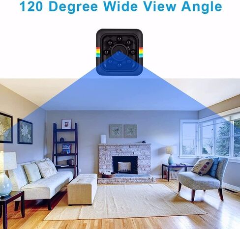 WIFI home security camera, 1080P HD wireless indoor surveillance camera with night vision function, motion detection and phone application, built-in battery, cat and dog camera for home security pets. in Kuwait