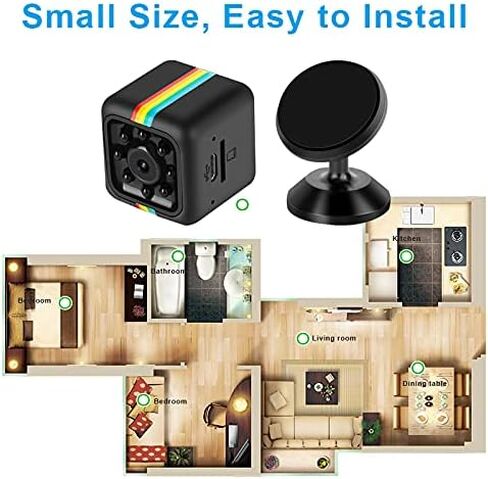 WIFI home security camera, 1080P HD wireless indoor surveillance camera with night vision function, motion detection and phone application, built-in battery, cat and dog camera for home security pets. in Kuwait
