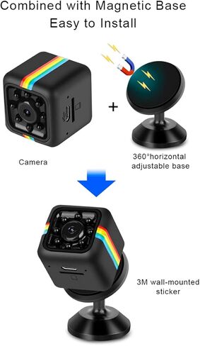 WIFI home security camera, 1080P HD wireless indoor surveillance camera with night vision function, motion detection and phone application, built-in battery, cat and dog camera for home security pets. in Kuwait