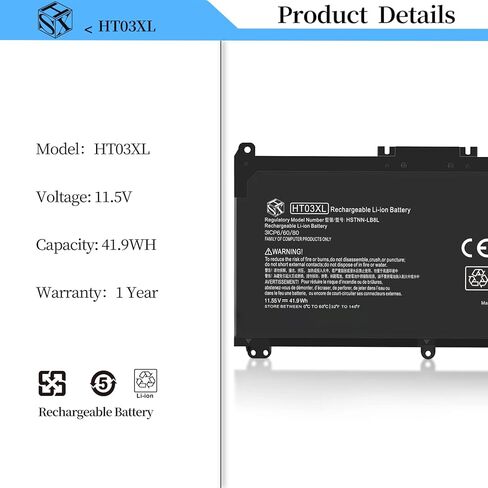 بطارية الكمبيوتر المحمول HSX HT03XL L11119-855 لجهاز HP Pavilion 15-CS 15-DA 15-DW 15-DB 17-by 17-CA 14-CE 14-CF 14-DF Series 15-CS0073CL 15-CS0053CL 15-DA0014DX HT03041XL HSTNN- UB7J L11421-2C2 L11421-422 in Kuwait