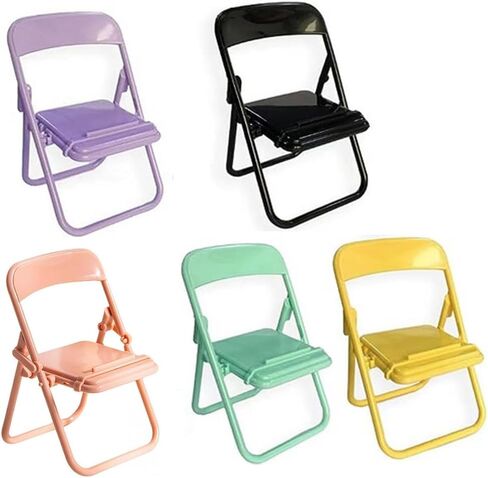 هيويو حامل موبايل صغير محمول قابل للطي على شكل كرسي متعدد الزوايا بتصميم عالمي متعدد الزوايا للمكتب، حامل هاتف محمول صغير قابل للطي، 5 قطع in Kuwait