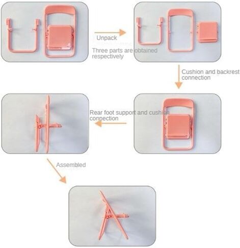 هيويو حامل موبايل صغير محمول قابل للطي على شكل كرسي متعدد الزوايا بتصميم عالمي متعدد الزوايا للمكتب، حامل هاتف محمول صغير قابل للطي، 5 قطع in Kuwait