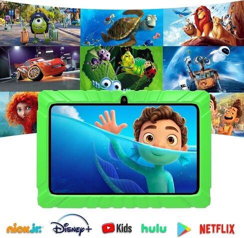 Contixo V8 7" Kids Tablet - 32GB Storage, Pre-Loaded Exclusive Ad-Free Content, Android, Parental Controls, Durable Kid-Proof Case, IPS Touch Screen, Dual Camera, WiFi, Ages 3-12, Gift - Blue in Kuwait