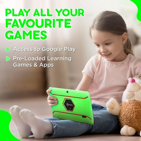 Contixo V8 7" Kids Tablet - 32GB Storage, Pre-Loaded Exclusive Ad-Free Content, Android, Parental Controls, Durable Kid-Proof Case, IPS Touch Screen, Dual Camera, WiFi, Ages 3-12, Gift - Blue in Kuwait