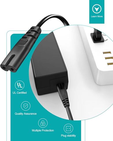 كابل سلك طاقة تيار متردد ذو شقين، 6 أقدام 18AWG 7A 125 فولت غير مستقطب (NEMA 1-15P إلى IEC-320-C7) in Kuwait