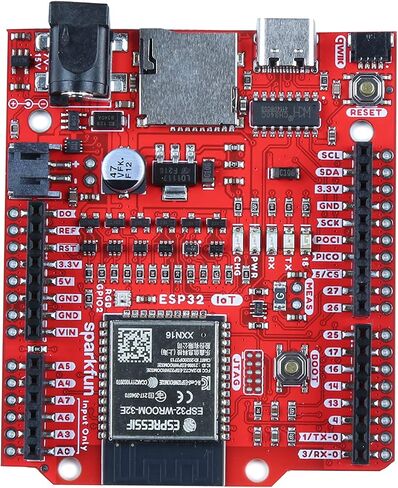 SparkFun IoT RedBoard - لوحة تطوير ESP32 - وحدة ESP32 WROOM MCU موصل USB-C موصل Qwiic بطاقة MicroSD - ESP32 الأبعاد: 2.3 بوصة × 2.7 بوصة × 1.08 بوصة in Kuwait