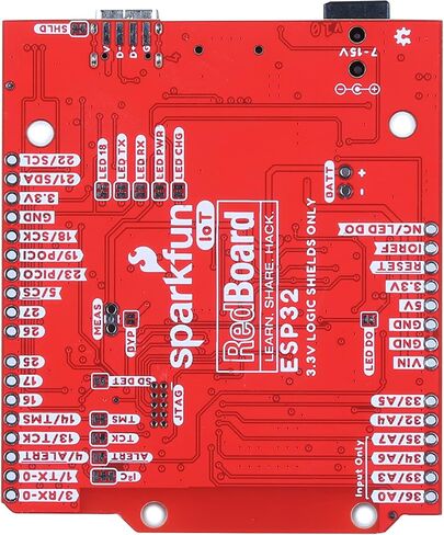 SparkFun IoT RedBoard - لوحة تطوير ESP32 - وحدة ESP32 WROOM MCU موصل USB-C موصل Qwiic بطاقة MicroSD - ESP32 الأبعاد: 2.3 بوصة × 2.7 بوصة × 1.08 بوصة in Kuwait