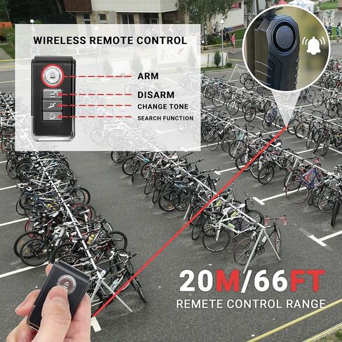 Himiway الدراجة إنذار القرن مع جهاز التحكم عن بعد IP65 مقاوم للماء مضاد للسرقة دراجة إنذار لاسلكي الأمن الاهتزاز استشعار الحركة بصوت عال 113dB حساسية قابلة للتعديل للدراجة، دراجة نارية، سيارة، سكوتر، مقطورة in Kuwait