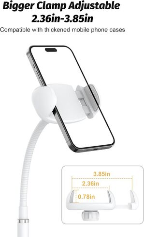 Cell Phone Stand, Adjustable Height & Angle Gooseneck Stand for Desk Flexible Arm Universal Holder, Aluminum Alloy Desktop Recording Compatible with 3.5"-7" Device (Black) in Kuwait
