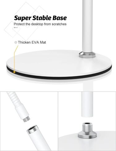 Cell Phone Stand, Adjustable Height & Angle Gooseneck Stand for Desk Flexible Arm Universal Holder, Aluminum Alloy Desktop Recording Compatible with 3.5"-7" Device (Black) in Kuwait