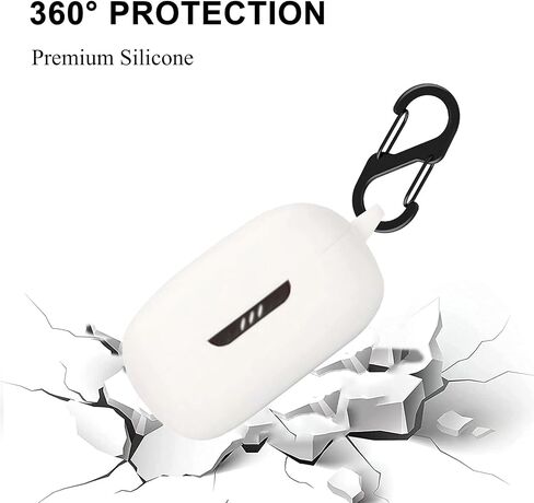 حافظة سيليكون VAEKNVG لهاتف JBL Live Pro TWS 2، JBL Live Pro+ TWS غطاء واقي مقاوم للصدمات مع ملحقات حلقة تسلق (أحمر) in Kuwait