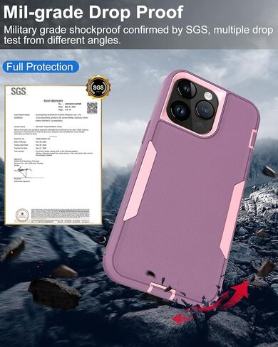حافظة هاتف Dahkoiz لهاتف iPhone 15 Pro Max، وواقي شاشة زجاجي، غطاء منفذ مقاوم للغبار، حماية مطاطية مقاومة للانزلاق لكامل الجسم، أسود/أسود in Kuwait