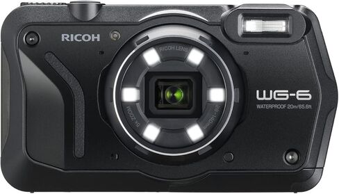 حزمة كاميرا Ricoh WG-6 الرقمية (أسود) مع حقيبة أدوات مع مجموعة ملحقات وتنظيف وبطاقة ذاكرة 64 جيجابايت (3 قطع) in Kuwait