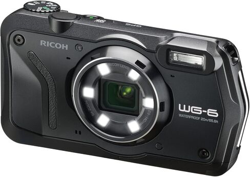 حزمة كاميرا Ricoh WG-6 الرقمية (أسود) مع حقيبة أدوات مع مجموعة ملحقات وتنظيف وبطاقة ذاكرة 64 جيجابايت (3 قطع) in Kuwait