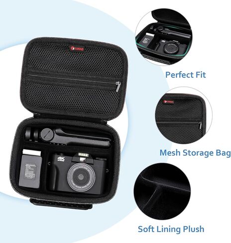 XANAD Travel Case for 4K DigitalVlogging Camera,fit canon eos m200 or olympus tg-6 or panasonic lumix zs200d Compact Mirrorless Digital Vlogging Camera 4K Digital Vlogging Camera in Saudi Arabia