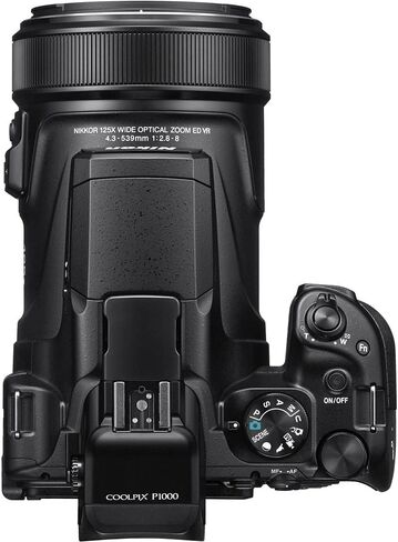 كاميرا نيكون COOLPIX P1000 الرقمية ذات التكبير البصري 16 ميجابكسل 125x (26522) حزمة فاخرة مع بطاقة SD سعة 64 جيجابايت من SanDisk + حقيبة كاميرا كبيرة + مجموعة مرشح + بطارية احتياطية + مجموعة تنظيف (متجددة) in Saudi Arabia