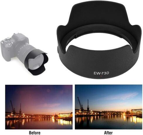 غطاء عدسة الكاميرا لـ Canon، EW-73D غطاء غطاء عدسة الكاميرا البلاستيكية الواقية لـ Canon EFS 18-135 مم F / 3.5-5.6 هو USM، استبدال غطاء عدسة الكاميرا in Saudi Arabia