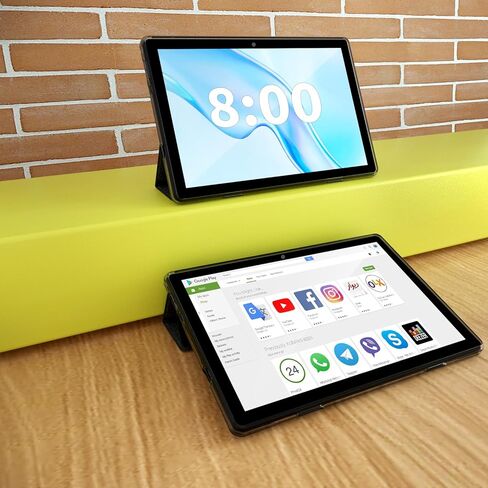 حافظة كمبيوتر لوحي JUNINKE K12، حافظة كمبيوتر لوحي مقاس 10.1 بوصة مع واقي شاشة من السيراميك، حافظة خلفية صلبة بمسند نحيف لجهاز JUNINKE 8+128 Tablet، شفاف، رمادي in Kuwait