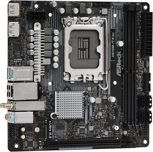 اسروك H610M-ITX/ac، وحدة المعالجة المركزية انتل H610 الجيل 12 (LGA1700) متوافقة مع اللوحة الأم H610 miniATX in Kuwait