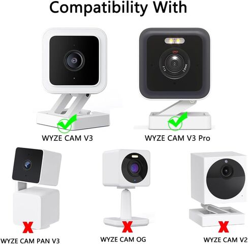 حامل نافذة TEKCAM متوافق مع Wyze Cam V3/V3 Pro، 2 دعامة تثبيت لاصقة قوية مناسبة للزجاج المفرد، بدون انعكاسات، بدون براغي، سهل التركيب، أسود in Kuwait
