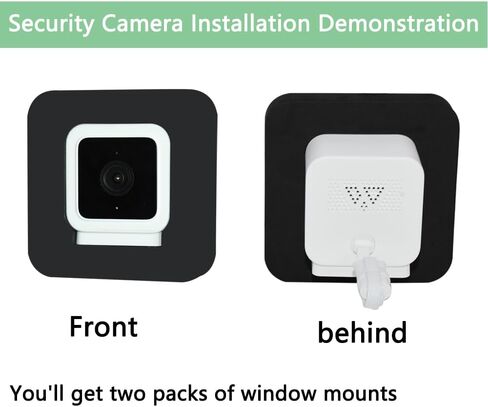 حامل نافذة TEKCAM متوافق مع Wyze Cam V3/V3 Pro، 2 دعامة تثبيت لاصقة قوية مناسبة للزجاج المفرد، بدون انعكاسات، بدون براغي، سهل التركيب، أسود in Kuwait
