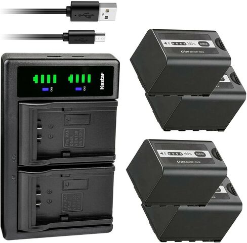 Kastar 4-Pack Battery and LTD2 USB Charger Replacement for Panasonic AG-CX10, AG-CX350, AG-DVX200, AG-DVX200PJ, AG-DVX200PB, AG-DVX200PX, AG-DVX200EJ, AG-DVX200EN, AG-DVX200ED, AJ-PCS060, AJ-PX230 in Saudi Arabia