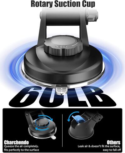 حامل الكمبيوتر اللوحي Charchendo للزجاج الأمامي للوحة قيادة السيارة يناسب الأجهزة مقاس 4-13 بوصة (عبوتان من أكواب الشفط القابلة للإزالة)، حامل هاتف السيارة بذراع طويل قابل للتعديل متوافق مع iPad Pro12.9 /Air/Mini، iPhone 14 in Kuwait