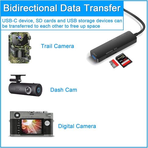 محول قارئ بطاقات SD USB C، محول قارئ بطاقات Micro SD TF من النوع C، محول قارئ بطاقات ذاكرة 5 في 1 USB C إلى USB لسطح MacBook Pro ومعظم أجهزة UBC C in Kuwait